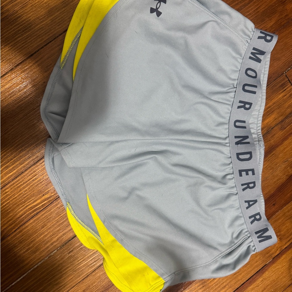 Under Armour Gray and Yellow Athletic Shorts